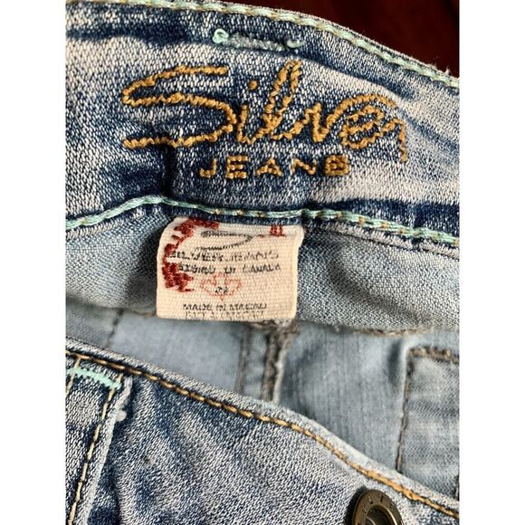 VTG y2k 90s 2000 Silver Tuesday Jeans Western Glove Works Low Rise Flare Boot 28 - Picture 11 of 16